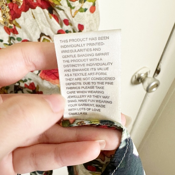 Camilla La Rosa Short Dress Tie Front 100% Silk Rhinestone Embellished 2 - Picture 8 of 10